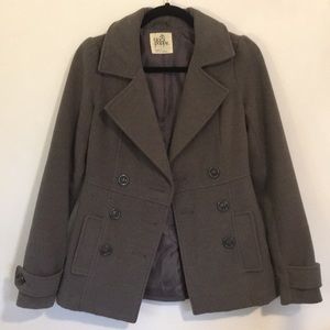 Black Poppy Warm Winter Pea Coat